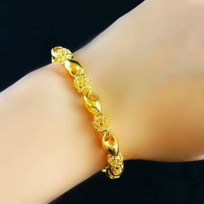 Gold-Plated Brass Pulseira