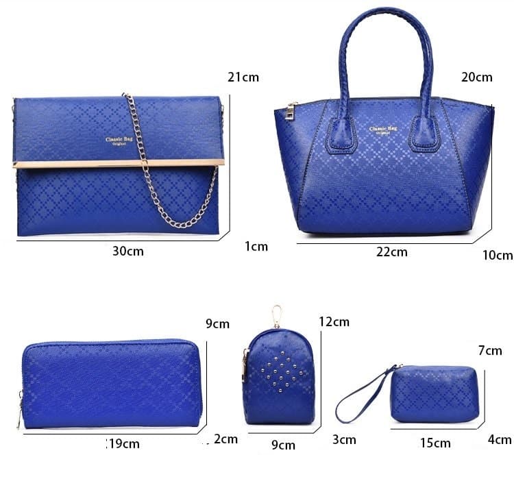 Conjunto de 6 Bolsas Femininas em Couro PU: Bolsa Transversal, Bolsa Tote, Bolsa Casual, Bolsa de Marca de Grife, Bolsa 