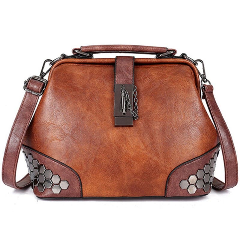 Bolsa feminina de couro, vintage. 2