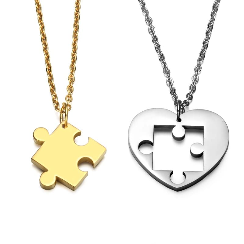 Love Pingente Colar Couple Joias