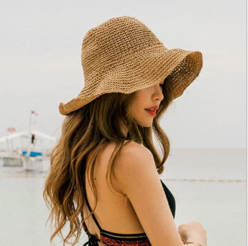 VerãO Outing Sunscreen Hat For Feminino With Foldable Straw Hats Holiday Cool Hat Beach Hat
