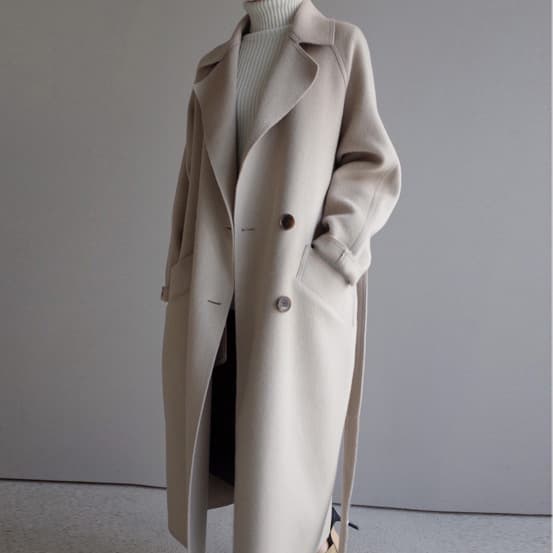 Feminino Lapel Casaco de Pele de Cabra