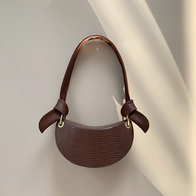 Bolsa feminina de ombro única, estilo meia-lua, que combina com tudo. 2