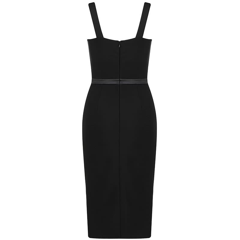 Novo vestido bandage preto elegante e sexy para mulheres, perfeito para o verão. 5