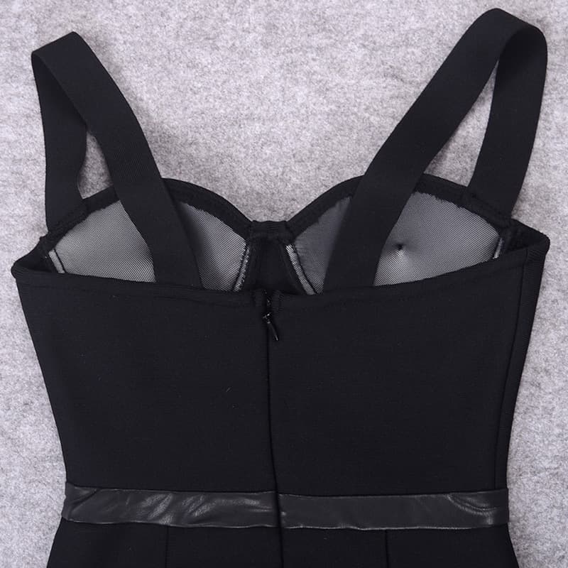 Novo vestido bandage preto elegante e sexy para mulheres, perfeito para o verão. 3