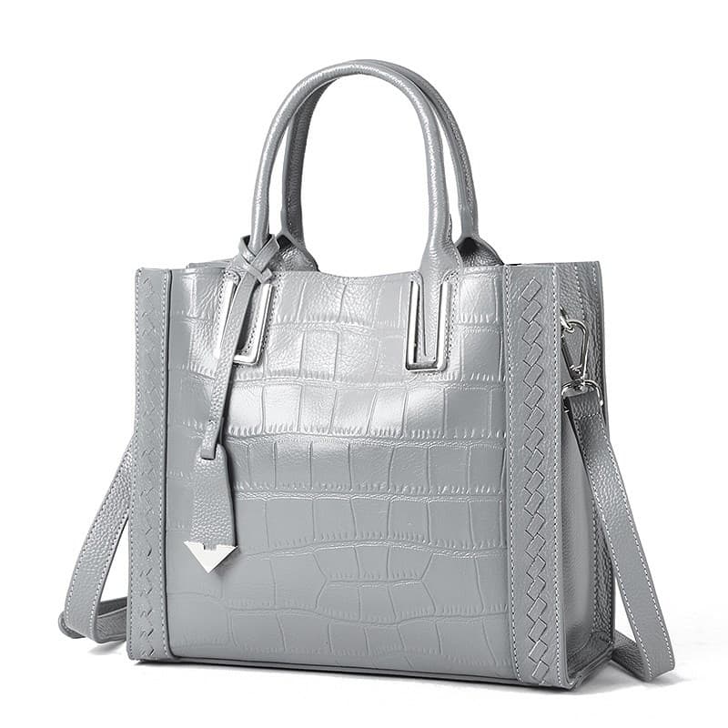 Bolsa feminina de couro trançado com padrão 3