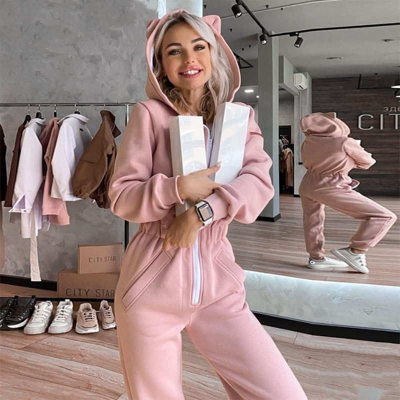 Macacão Moletom Feminino Fitness Inverno Outono 3
