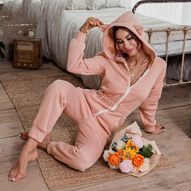 Macacão Moletom Feminino Fitness Inverno Outono 5