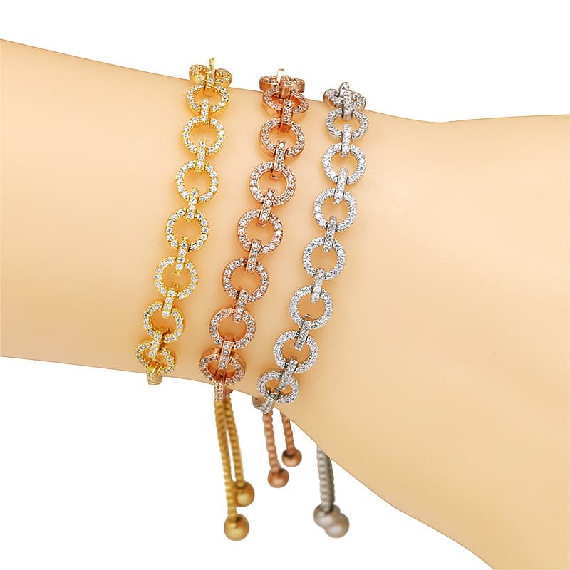 Pulseira feminina de personalidade simples com zircônia. 5