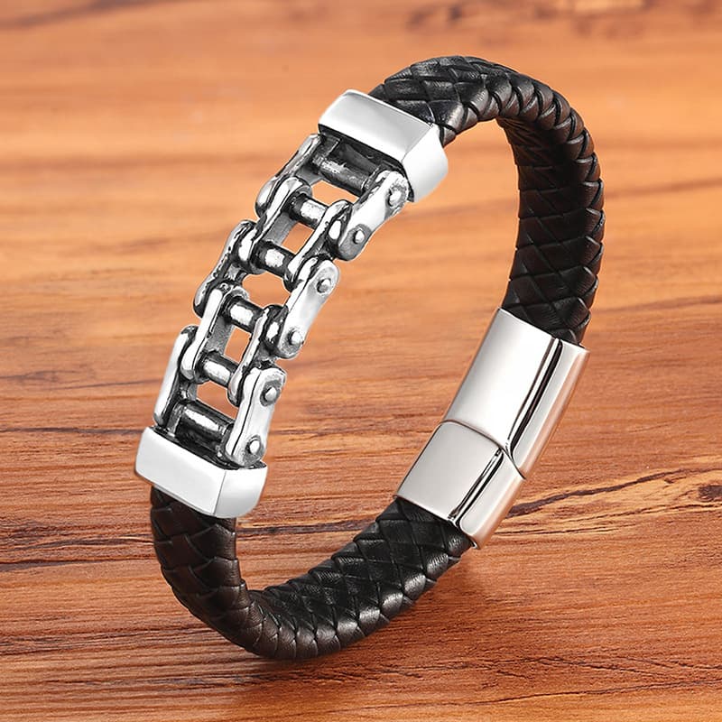 Leather Leather Braided Pulseira Leather Pulseira Custom Leather Pulseira Men'S Cowhide Joias