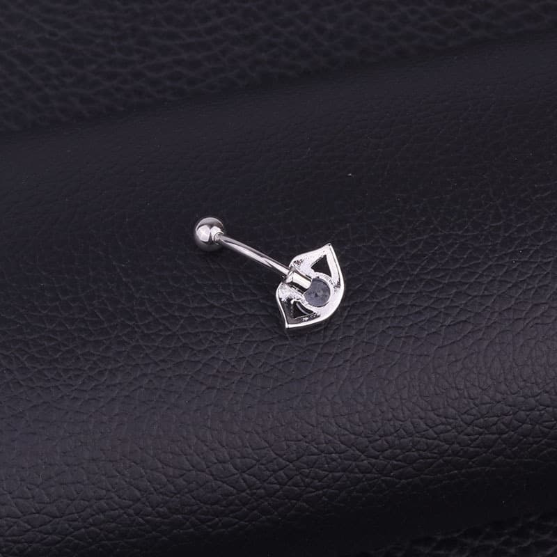 Piercing aço inoxidável com zircônias incrustadas