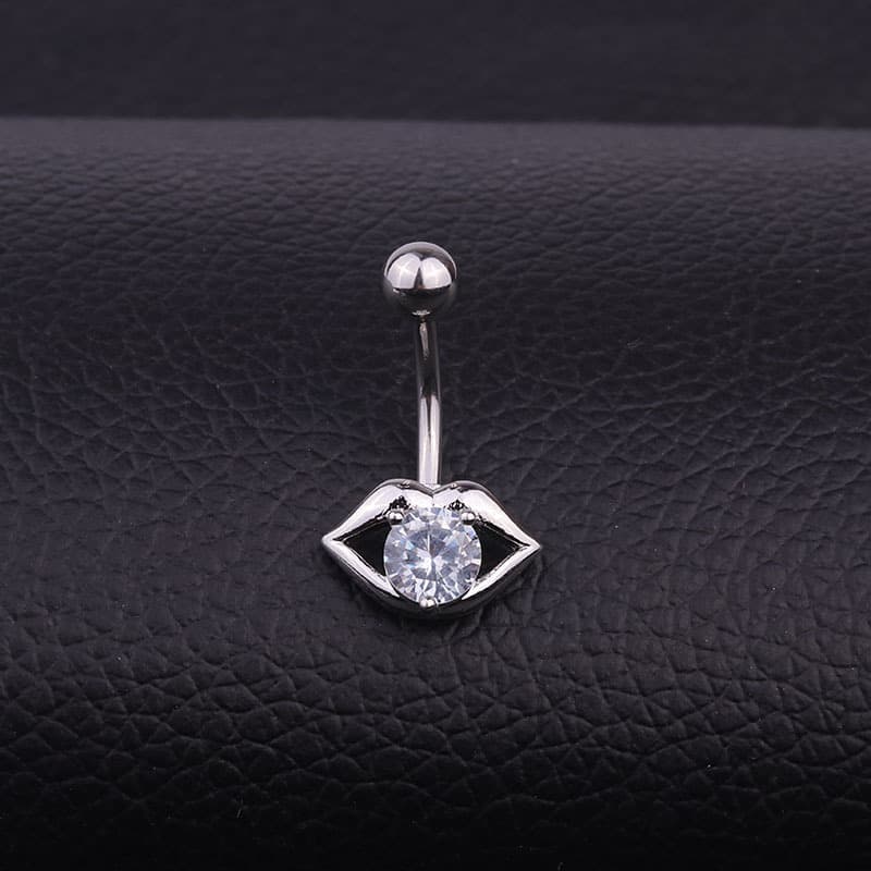 Piercing aço inoxidável com zircônias incrustadas 4