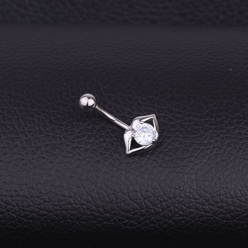 Piercing aço inoxidável com zircônias incrustadas 2