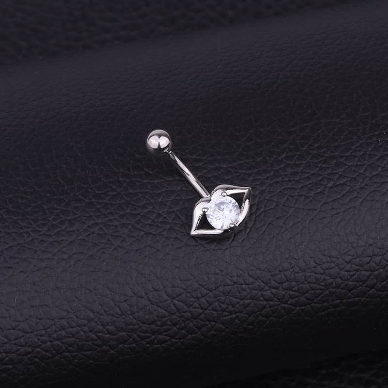 Piercing aço inoxidável com zircônias incrustadas 5