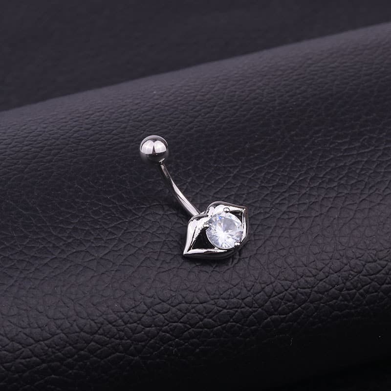 Piercing aço inoxidável com zircônias incrustadas 3