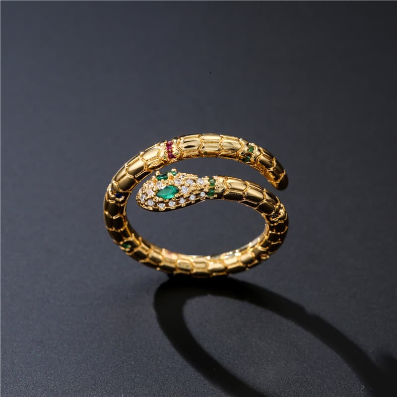 Moda Gold Color Snake Anel For Feminino Girl Adjustable Exqu