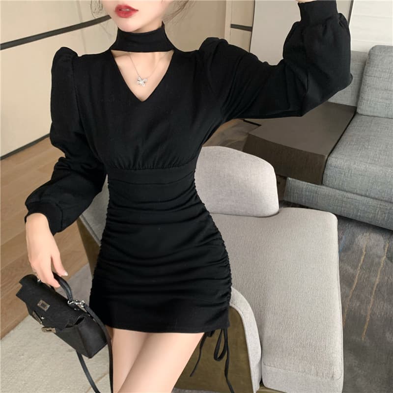 Vestido Tricot Gola Alta