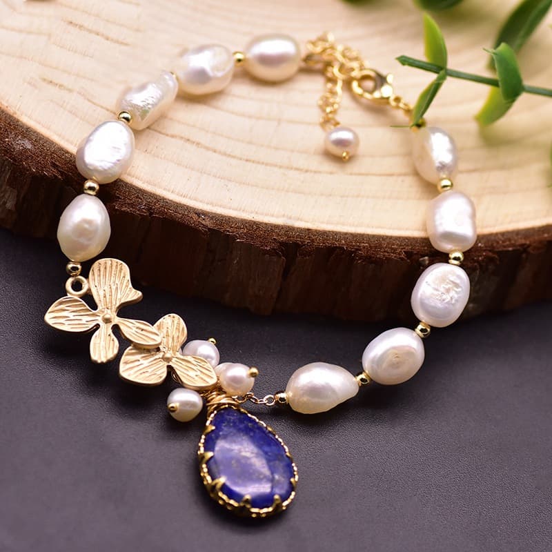 Pulseira Barroca de Pérolas Feminina, Joia Artesanal