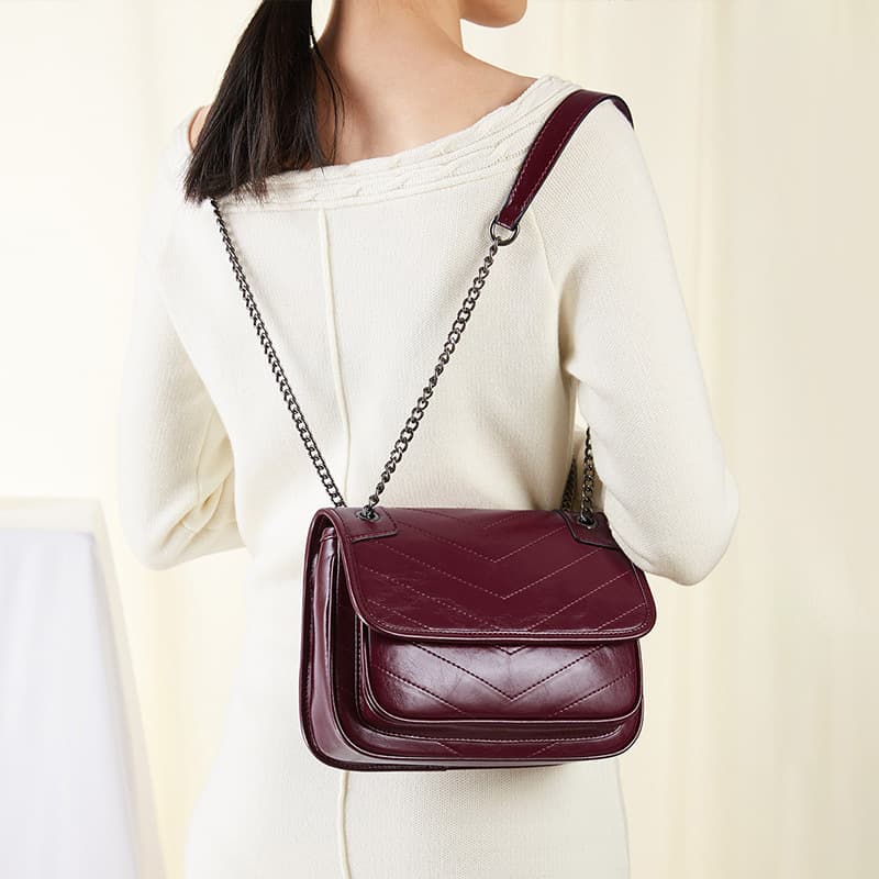 Bolsa feminina de couro bovino, bolsa de ombro feminina 2