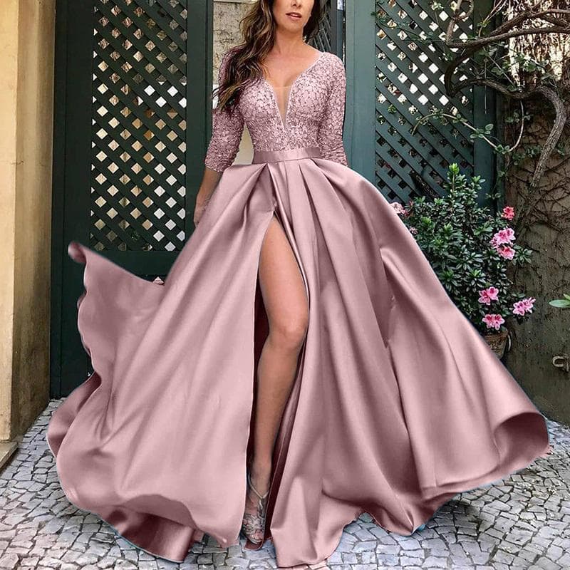 Sexy Longo Vestido With Hot Stamping