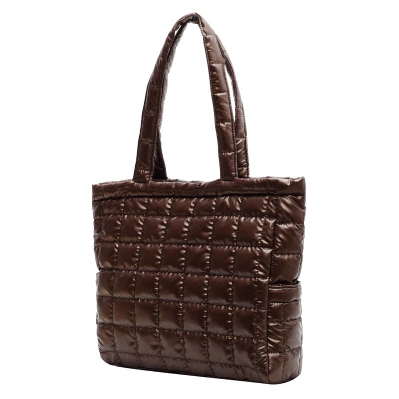 Bolsa de ombro feminina de inverno com estampa xadrez. 4
