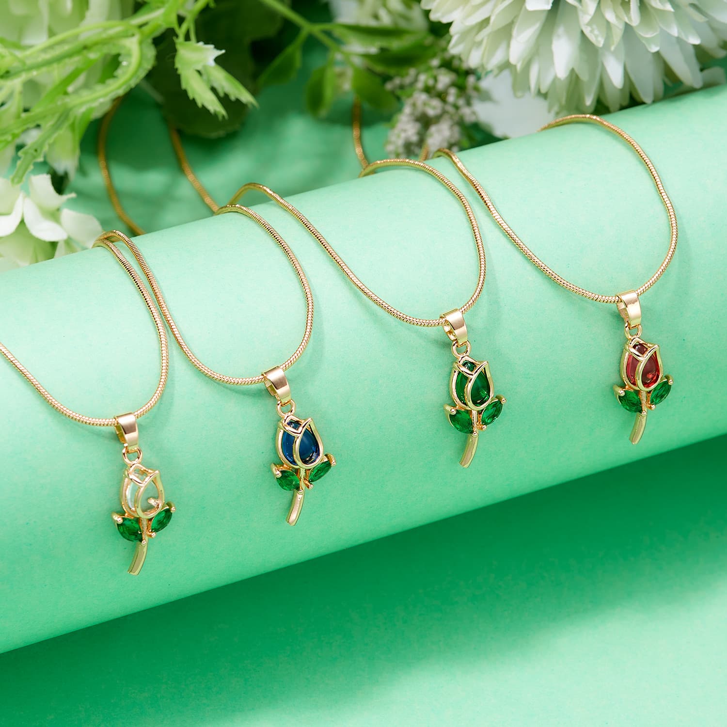 Colar elegante de tulipas para mulheres 6