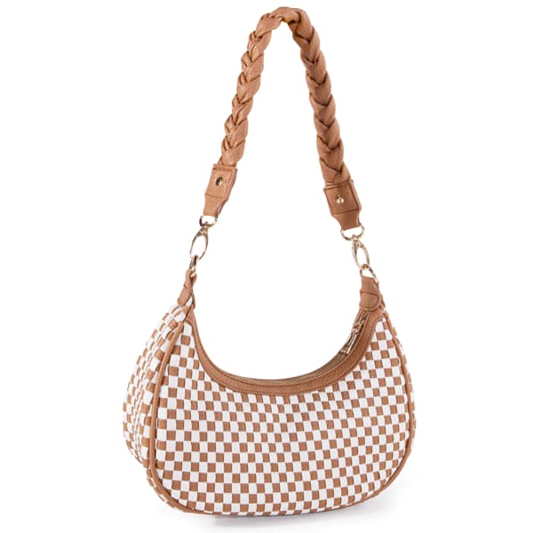 Bolsa Hobo Feminina Trançada em Couro Vegano - Marrom 5