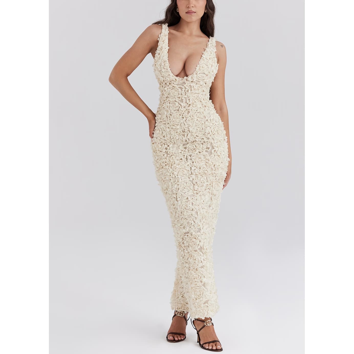 Vestido De Festa Sexy Com Decote Em V
