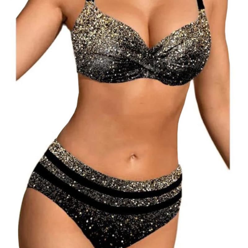 BiquíNi Sexy De Cor SóLida Com Fenda, Cintura Alta E AmarraçãO Nas Costas.