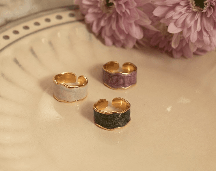 Anel de flor de zircônia