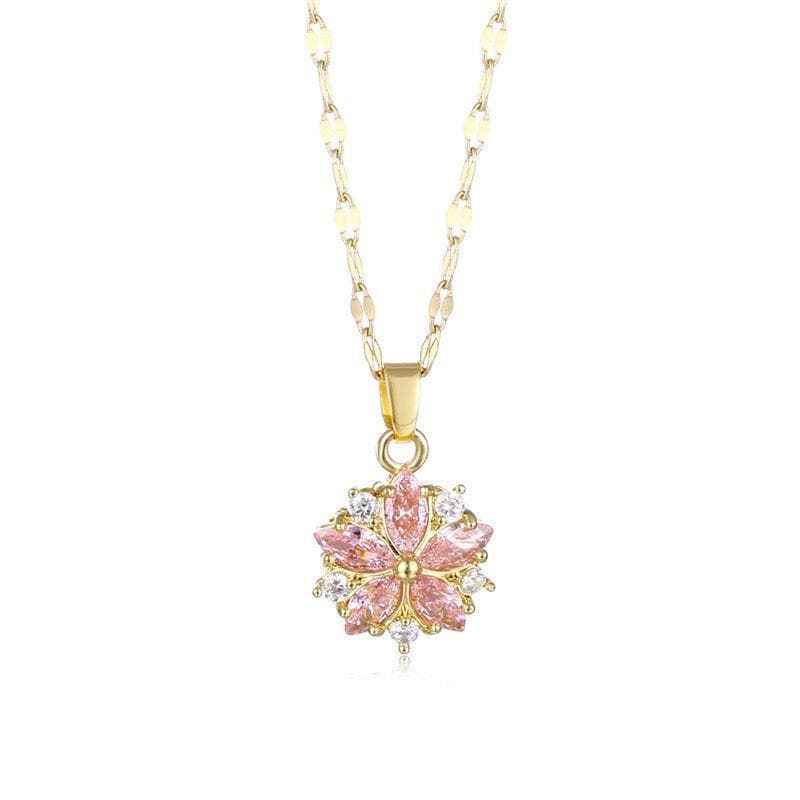 Colar feminino com pingente de floco de neve de cristal, estilo fashion. 5