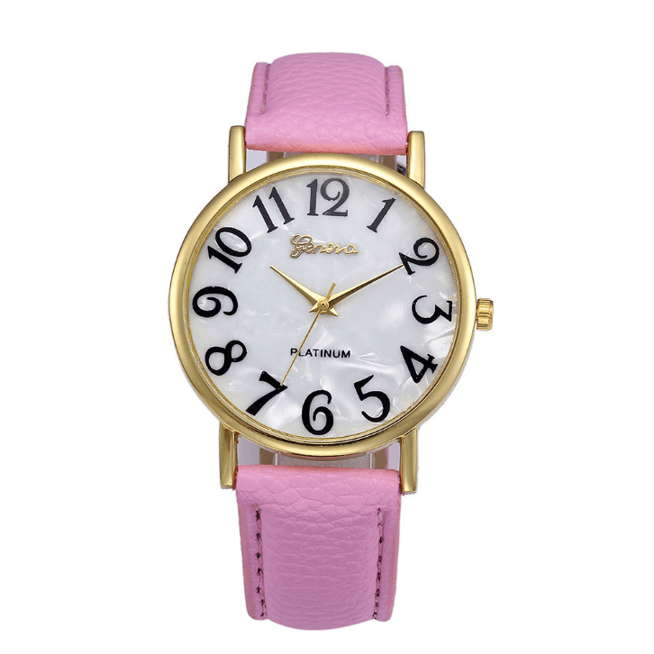 Relógio de pulso com pulseira de mármore, modelo Geneva, com mostrador em formato de concha, estilo casual. 2