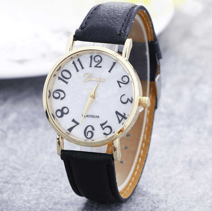 Relógio de pulso com pulseira de mármore, modelo Geneva, com mostrador em formato de concha, estilo casual. 5