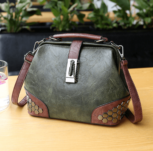 Bolsa feminina de couro, vintage. 4