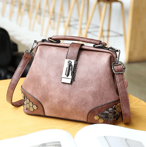 Bolsa feminina de couro, vintage.