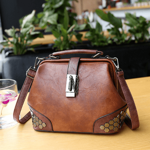 Bolsa feminina de couro, vintage. 10