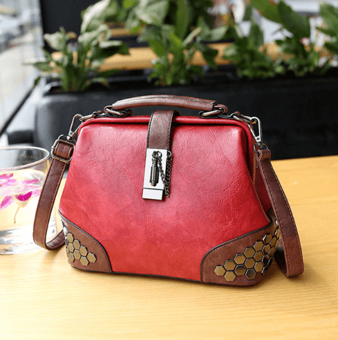 Bolsa feminina de couro, vintage. 7