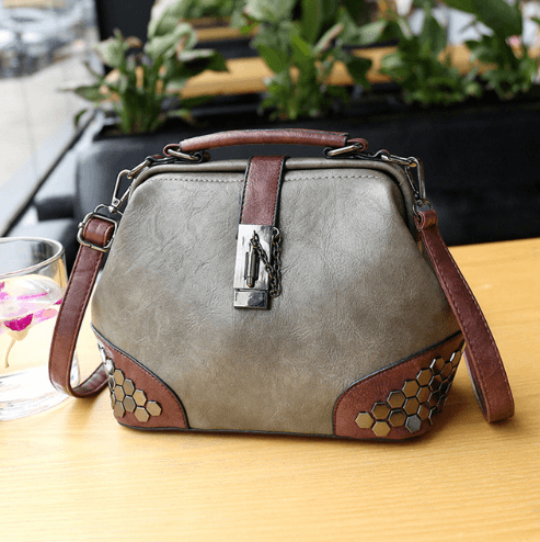 Bolsa feminina de couro, vintage. 6
