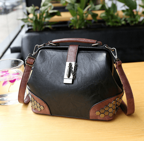 Bolsa feminina de couro, vintage. 3