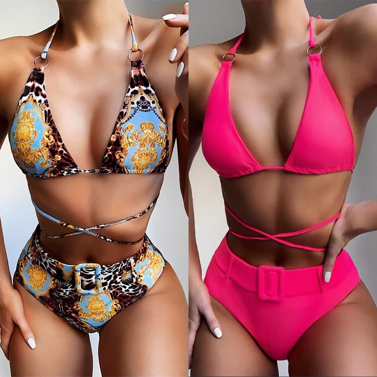 Biquíni estampado com alças