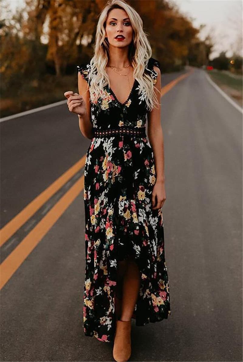 Vestido Sem Mangas Com Estampa Irregular 5
