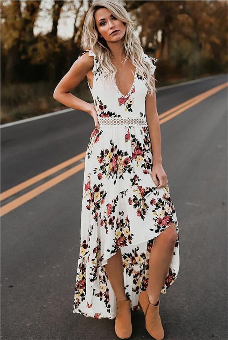 Vestido Sem Mangas Com Estampa Irregular 4