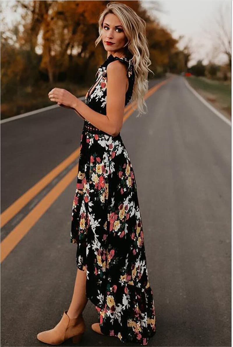 Vestido Sem Mangas Com Estampa Irregular 2