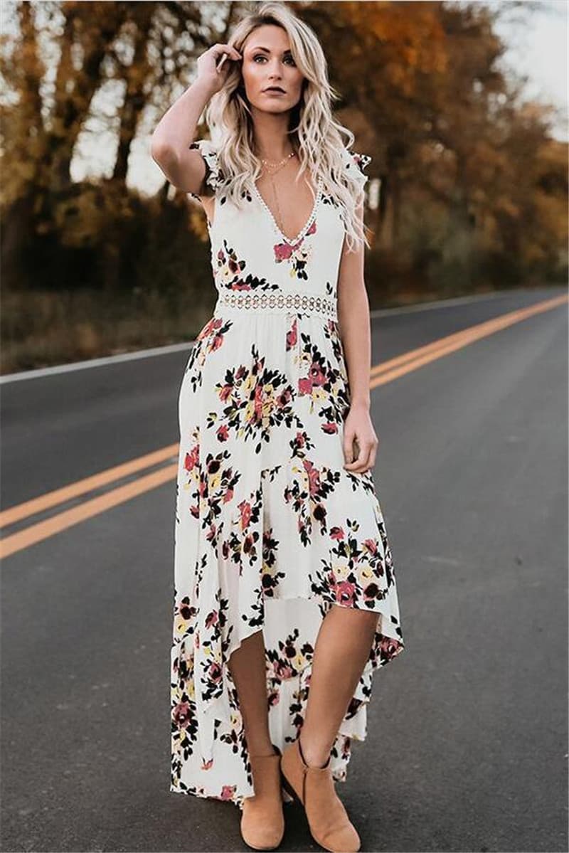 Vestido Sem Mangas Com Estampa Irregular