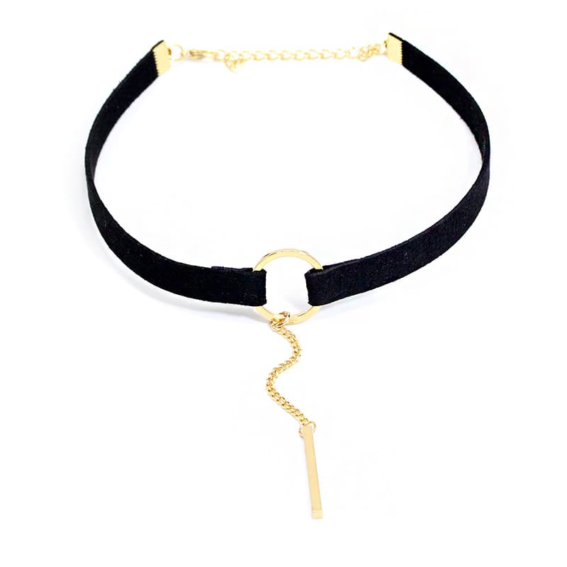 Colar feminino, colar clavicular preto 4