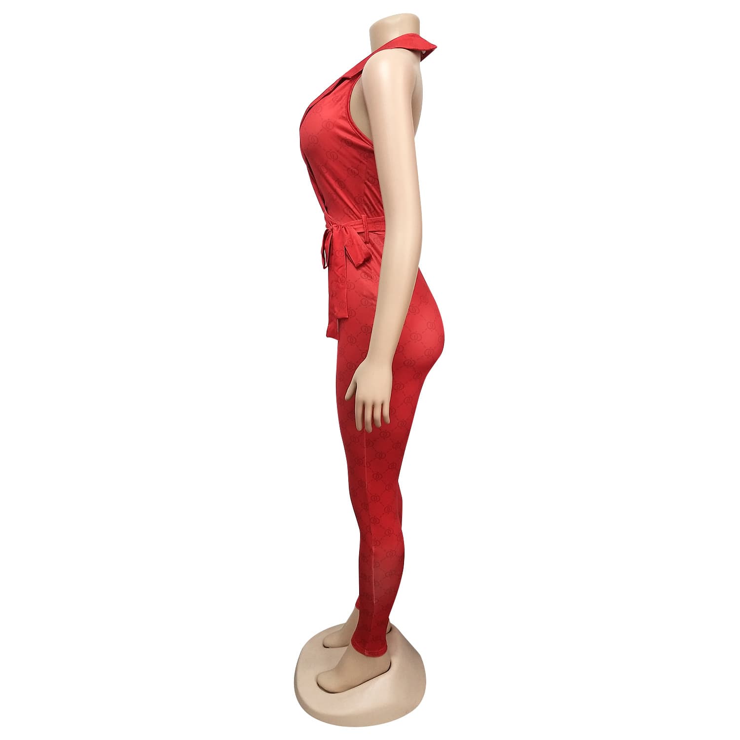 Macacão feminino estampado e sexy com decote halter 5