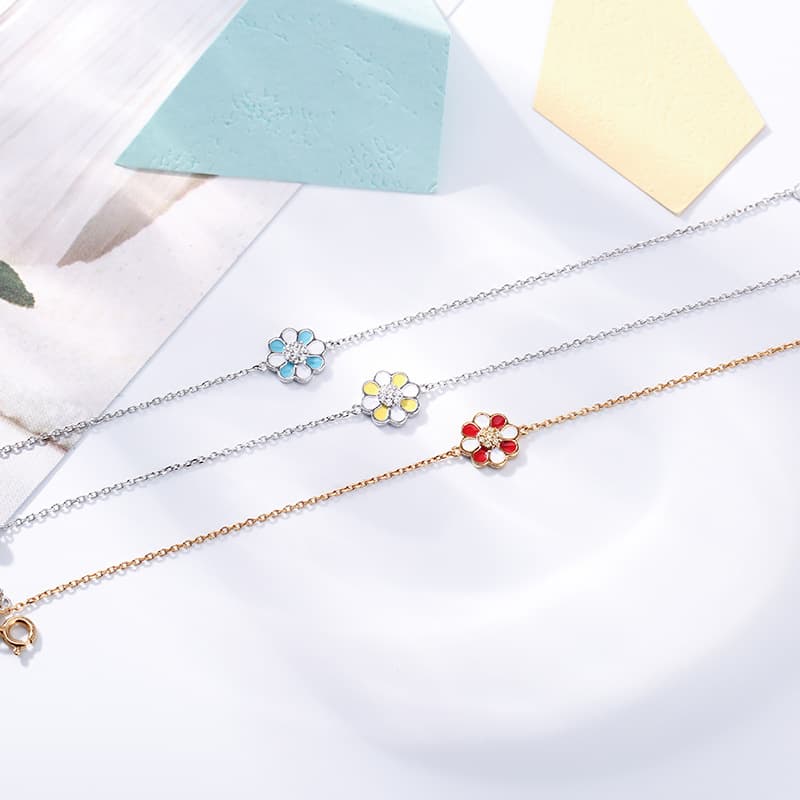 Pulseira Girassol Feminina em Prata 925 para Namorada 4
