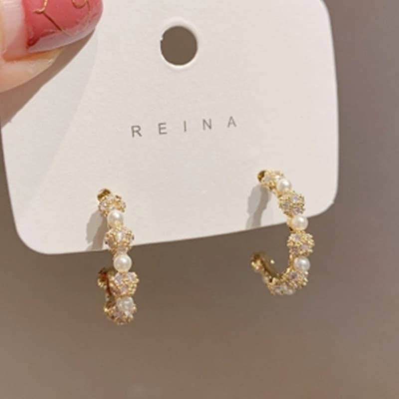 Brincos de costura Net Red Ins Brincos de temperamento simples Brincos femininos 5