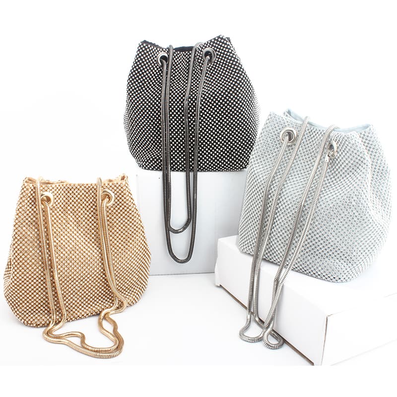 Bolsa de festa dourada, bolsa de mão feminina.