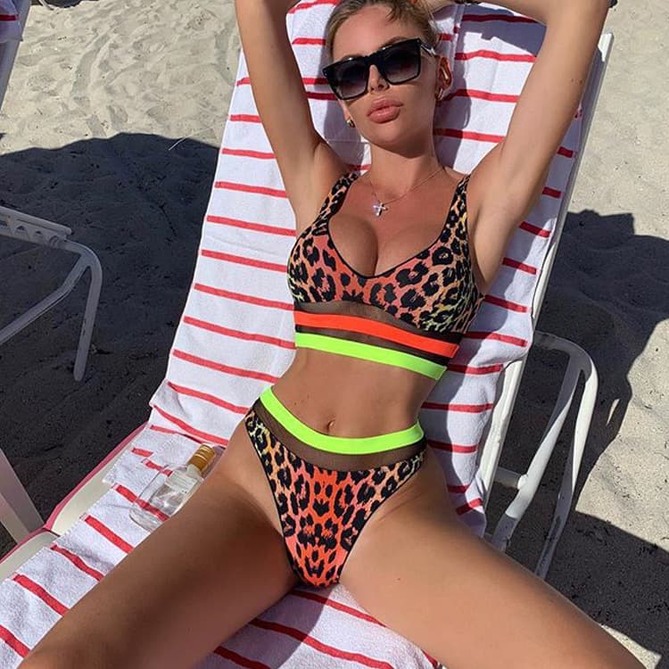 Biquíni Sexy Split Leopardo 5